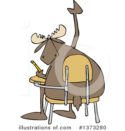 Royalty-Free (RF) Moose Clipart Illustration by djart - Stock Sample #1373280