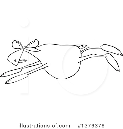 Royalty-Free (RF) Moose Clipart Illustration by djart - Stock Sample #1376376