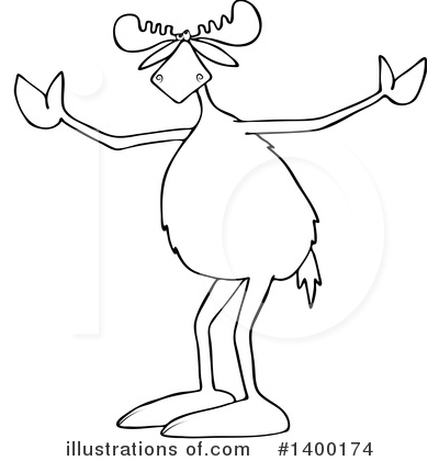 Royalty-Free (RF) Moose Clipart Illustration by djart - Stock Sample #1400174