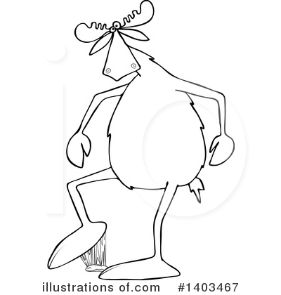Royalty-Free (RF) Moose Clipart Illustration by djart - Stock Sample #1403467