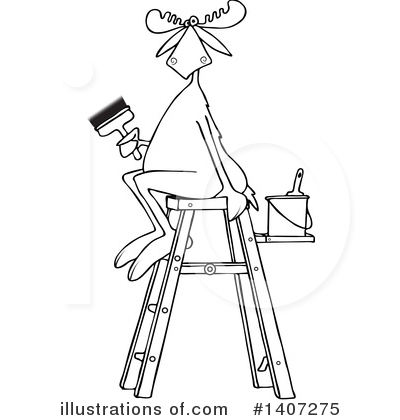 Royalty-Free (RF) Moose Clipart Illustration by djart - Stock Sample #1407275