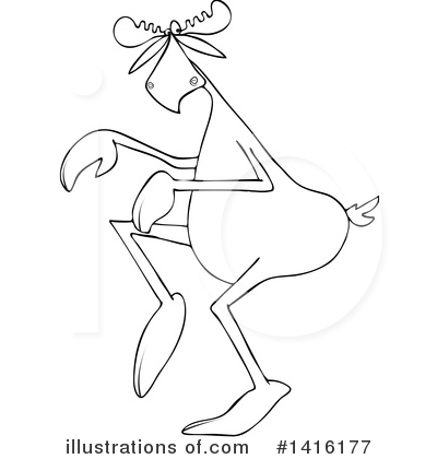 Royalty-Free (RF) Moose Clipart Illustration by djart - Stock Sample #1416177