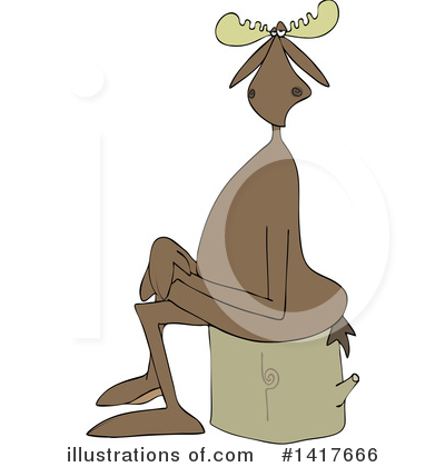 Royalty-Free (RF) Moose Clipart Illustration by djart - Stock Sample #1417666