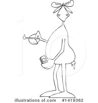 Royalty-Free (RF) Moose Clipart Illustration by djart - Stock Sample #1419362