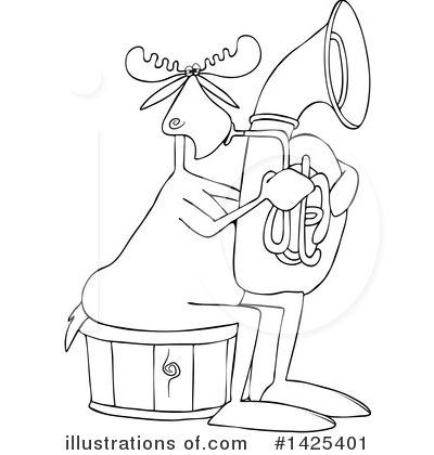 Royalty-Free (RF) Moose Clipart Illustration by djart - Stock Sample #1425401