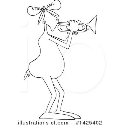 Royalty-Free (RF) Moose Clipart Illustration by djart - Stock Sample #1425402