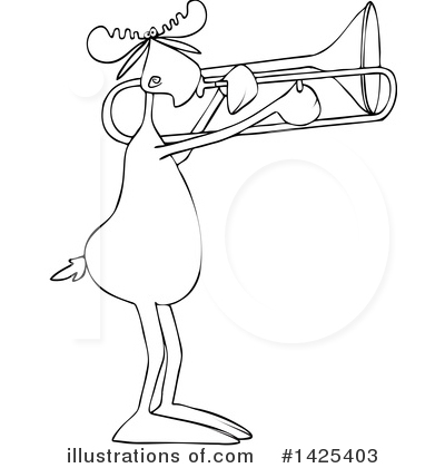 Royalty-Free (RF) Moose Clipart Illustration by djart - Stock Sample #1425403