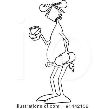 Royalty-Free (RF) Moose Clipart Illustration by djart - Stock Sample #1442132