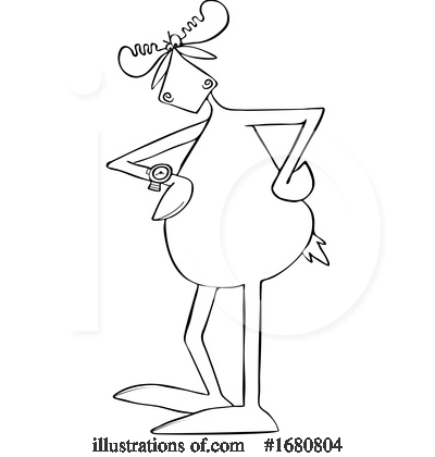 Royalty-Free (RF) Moose Clipart Illustration by djart - Stock Sample #1680804
