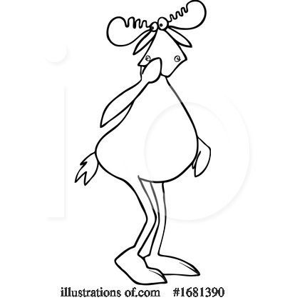 Royalty-Free (RF) Moose Clipart Illustration by djart - Stock Sample #1681390