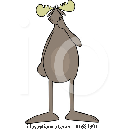 Royalty-Free (RF) Moose Clipart Illustration by djart - Stock Sample #1681391