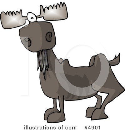 Royalty-Free (RF) Moose Clipart Illustration by djart - Stock Sample #4901