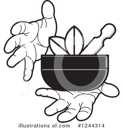 Royalty-Free (RF) Mortar And Pestle Clipart Illustration by Lal Perera - Stock Sample #1244314
