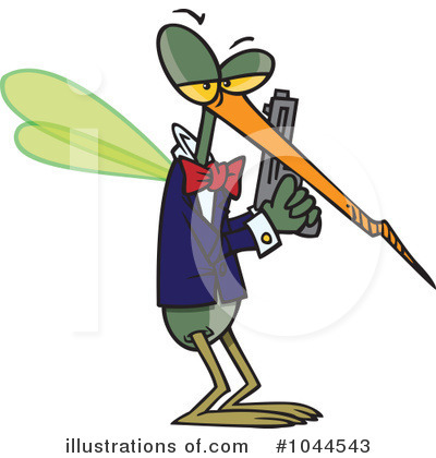 Royalty-Free (RF) Mosquito Clipart Illustration by toonaday - Stock Sample #1044543