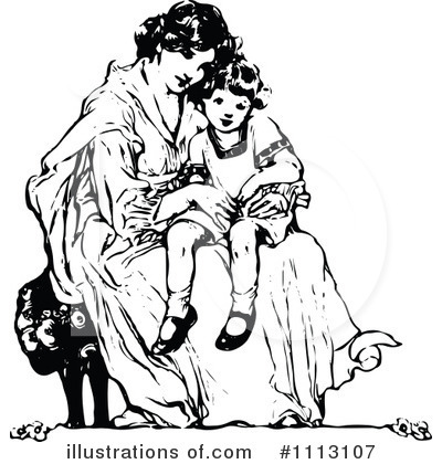 Royalty-Free (RF) Mother Clipart Illustration by Prawny Vintage - Stock Sample #1113107