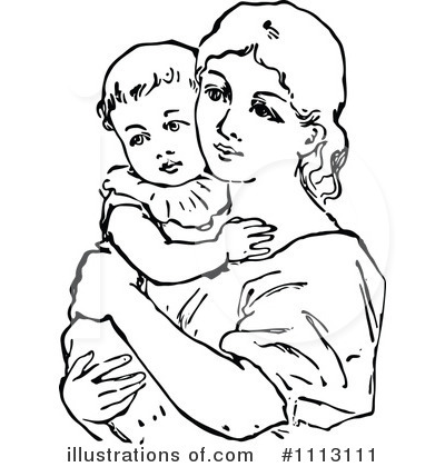 Royalty-Free (RF) Mother Clipart Illustration by Prawny Vintage - Stock Sample #1113111