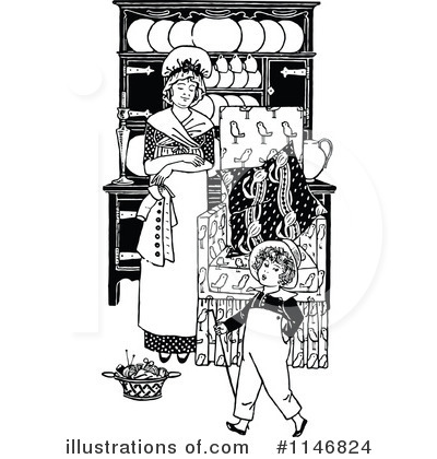 Royalty-Free (RF) Mother Clipart Illustration by Prawny Vintage - Stock Sample #1146824