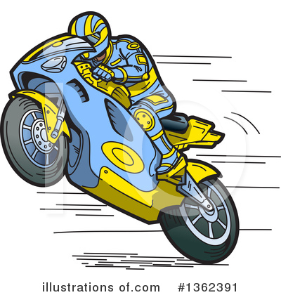 Royalty-Free (RF) Motorcycle Clipart Illustration by Clip Art Mascots - Stock Sample #1362391