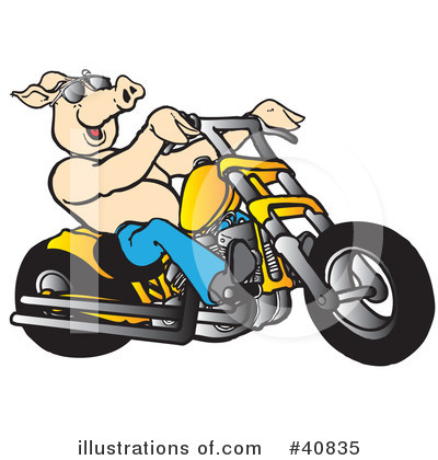 Royalty-Free (RF) Motorcycle Clipart Illustration by Snowy - Stock Sample #40835