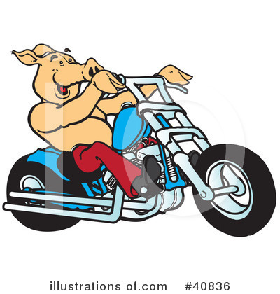 Royalty-Free (RF) Motorcycle Clipart Illustration by Snowy - Stock Sample #40836