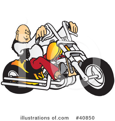 Royalty-Free (RF) Motorcycle Clipart Illustration by Snowy - Stock Sample #40850