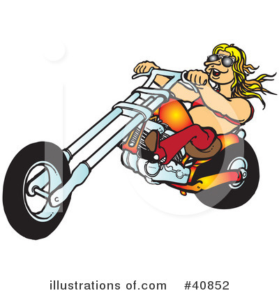 Royalty-Free (RF) Motorcycle Clipart Illustration by Snowy - Stock Sample #40852