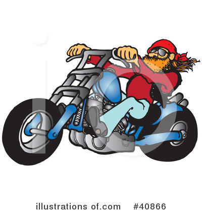 Royalty-Free (RF) Motorcycle Clipart Illustration by Snowy - Stock Sample #40866