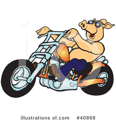 Royalty-Free (RF) Motorcycle Clipart Illustration by Snowy - Stock Sample #40868