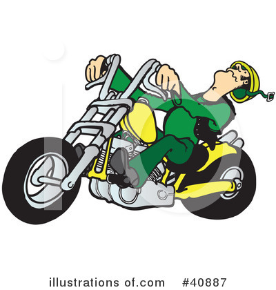Royalty-Free (RF) Motorcycle Clipart Illustration by Snowy - Stock Sample #40887