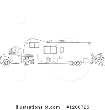 Royalty-Free (RF) Motorhome Clipart Illustration by djart - Stock Sample #1206725