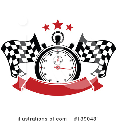 Checkered Flag Clipart #1390431 by Vector Tradition SM