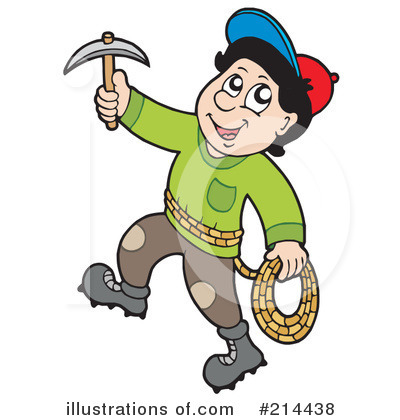 Royalty-Free (RF) Mountain Climber Clipart Illustration by visekart - Stock Sample #214438