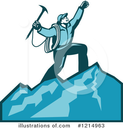Royalty-Free (RF) Mountain Climbing Clipart Illustration by patrimonio - Stock Sample #1214963