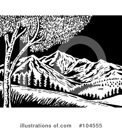 Royalty-Free (RF) Mountains Clipart Illustration by patrimonio - Stock Sample #104555