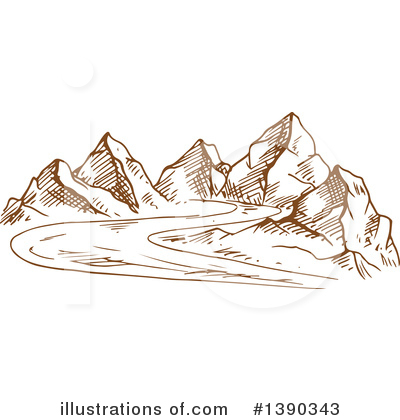 Royalty-Free (RF) Mountains Clipart Illustration by Vector Tradition SM - Stock Sample #1390343