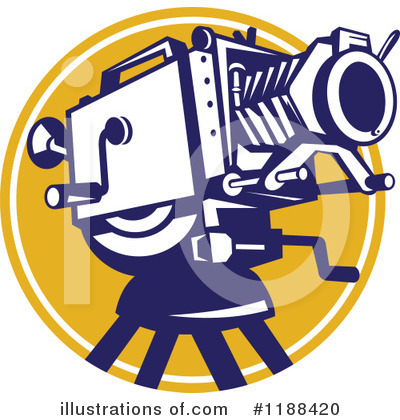 Royalty-Free (RF) Movie Camera Clipart Illustration by patrimonio - Stock Sample #1188420