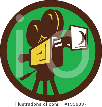Royalty-Free (RF) Movie Camera Clipart Illustration by patrimonio - Stock Sample #1336037