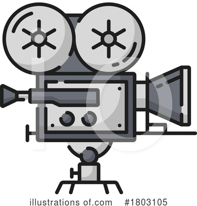 Royalty-Free (RF) Movie Camera Clipart Illustration by Vector Tradition SM - Stock Sample #1803105