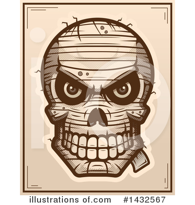 Royalty-Free (RF) Mummy Skull Clipart Illustration by Cory Thoman - Stock Sample #1432567