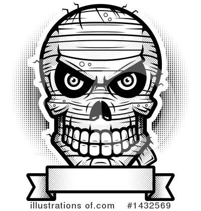 Mummy Skull Clipart #1432569 by Cory Thoman