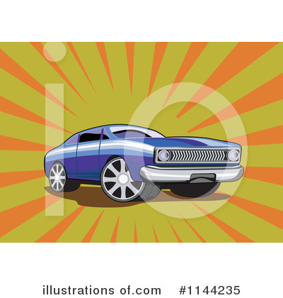 Royalty-Free (RF) Muscle Car Clipart Illustration by patrimonio - Stock Sample #1144235