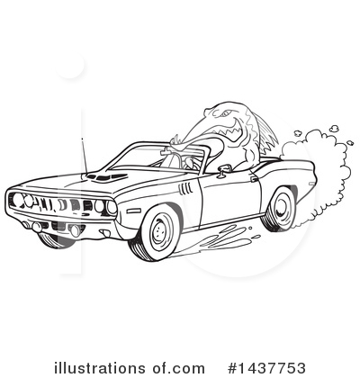 Royalty-Free (RF) Muscle Car Clipart Illustration by LaffToon - Stock Sample #1437753