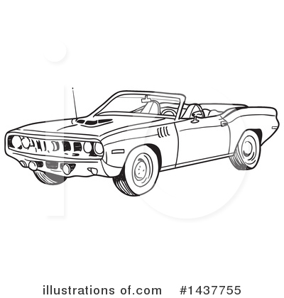 Royalty-Free (RF) Muscle Car Clipart Illustration by LaffToon - Stock Sample #1437755