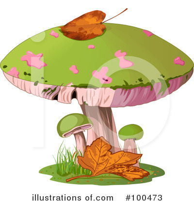 Royalty-Free (RF) Mushroom Clipart Illustration by Pushkin - Stock Sample #100473