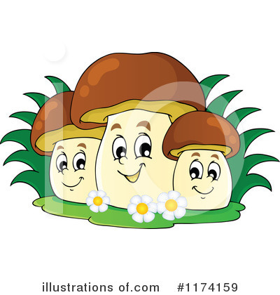 Royalty-Free (RF) Mushroom Clipart Illustration by visekart - Stock Sample #1174159