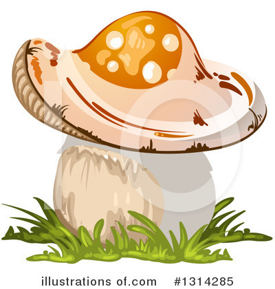 Royalty-Free (RF) Mushroom Clipart Illustration by merlinul - Stock Sample #1314285