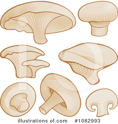 Royalty-Free (RF) Mushrooms Clipart Illustration by Any Vector - Stock Sample #1082993