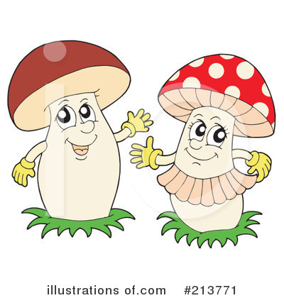 Royalty-Free (RF) Mushrooms Clipart Illustration by visekart - Stock Sample #213771