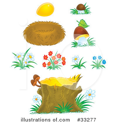 Royalty-Free (RF) Mushrooms Clipart Illustration by Alex Bannykh - Stock Sample #33277