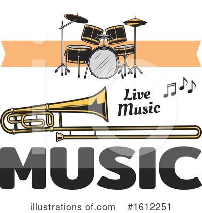 Trombone Clipart #1612251 by Vector Tradition SM